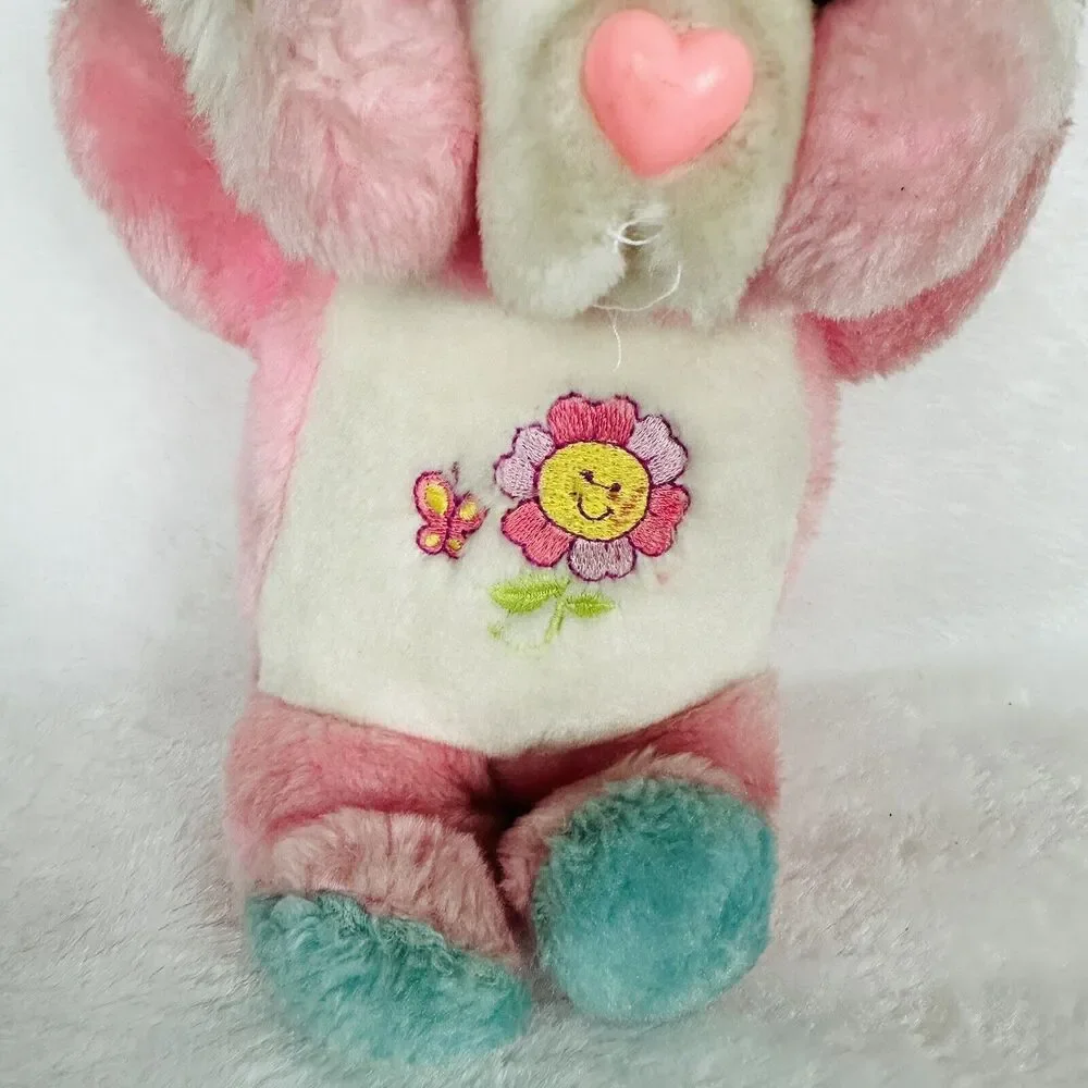 Bunny Hopalong Gang Vintage 80s Plush Stuffed Animal Toy Doll Pink Easter Rabbit